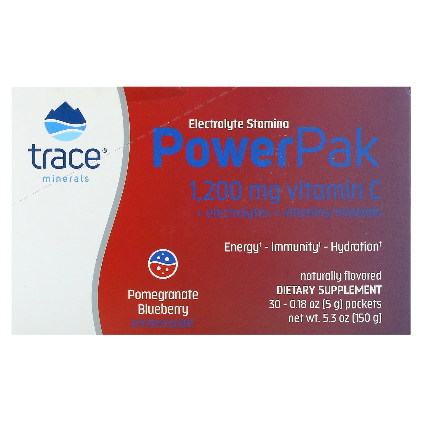 Trace, Electrolyte Stamina PowerPak, Pomegranate Blueberry, 30 Packets, 0.18 oz (5 g) Each