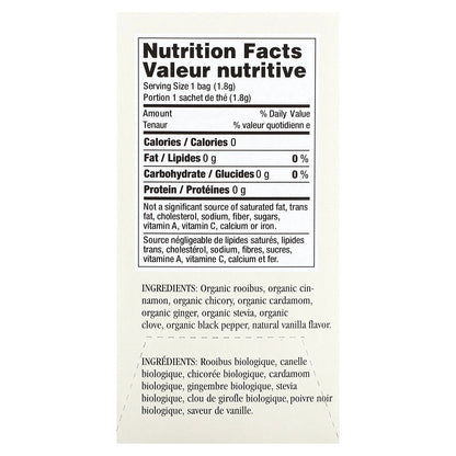 Uncle Lee's Tea, Imperial Organic, Vanilla Rooibos Chai, Caffeine Free, 18 Tea Bags, 1.14 oz (32.4 g)