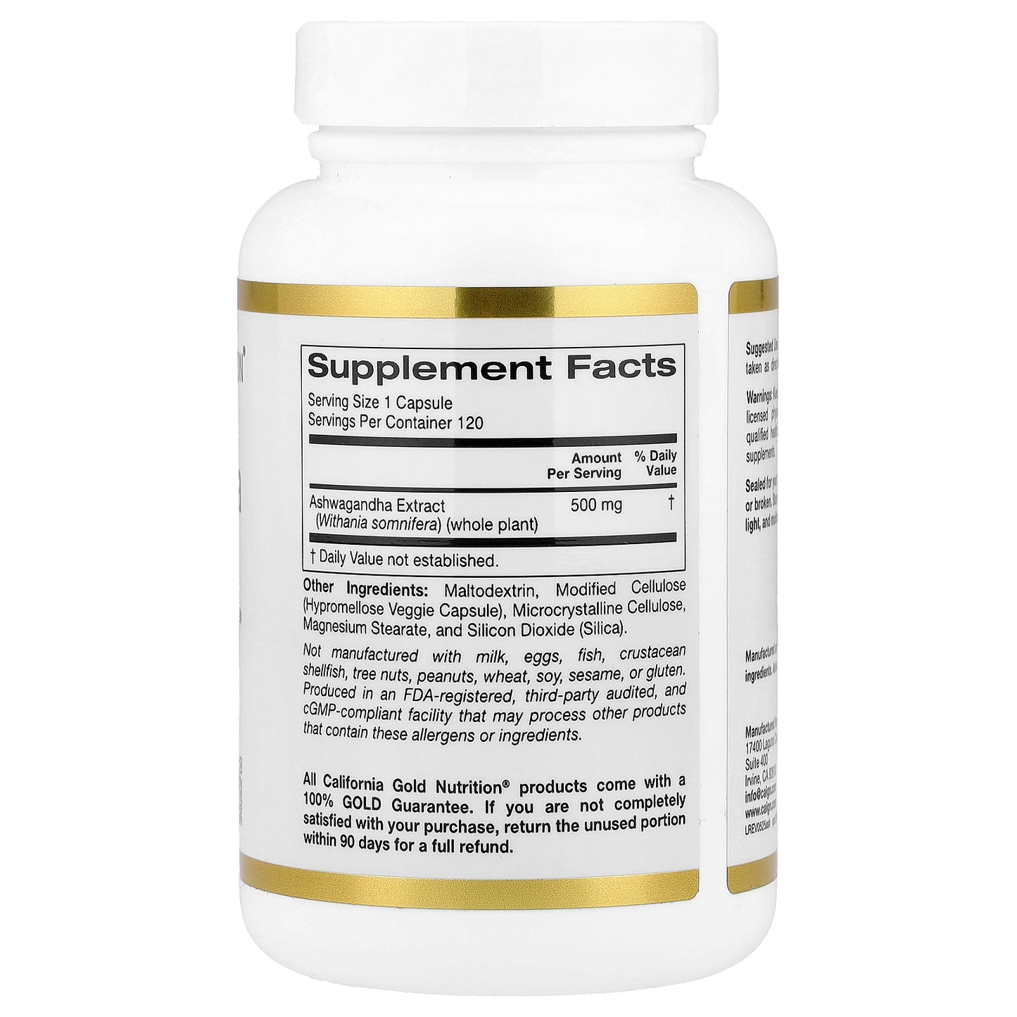 California Gold Nutrition, Ashwagandha, 500 mg, 120 Veggie Capsules