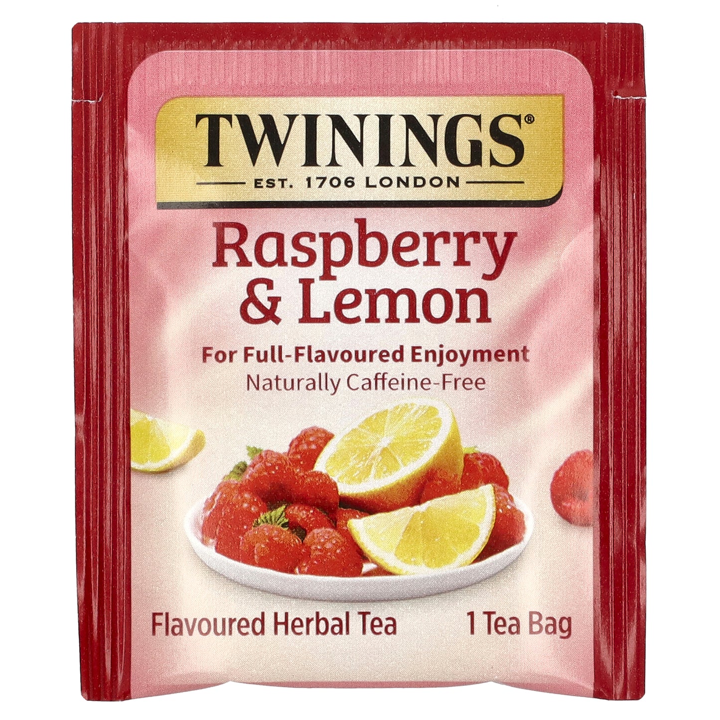 Twinings, Herbal Tea, Raspberry & Lemon, Caffeine-Free, 20 Tea Bags, 1.76 oz (50 g)