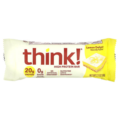 Think !, High Protein Bars, Lemon Delight, 10 Bars, 2.1 oz (60 g) Each