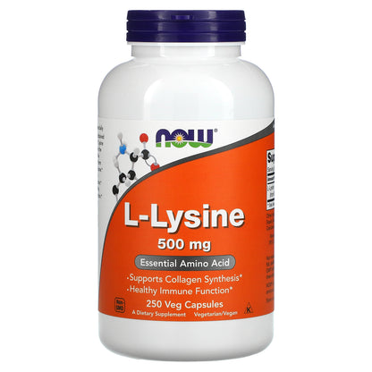 NOW Foods, L-Lysine, 500 mg, 250 Veg Capsules