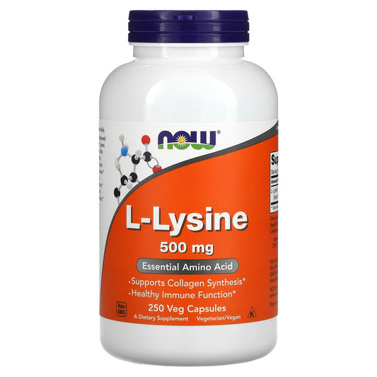 NOW Foods, L-Lysine, 500 mg, 250 Veg Capsules