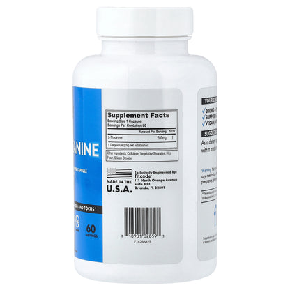 fitcode, L-Theanine, 200 mg, 60 Veggie Capsules