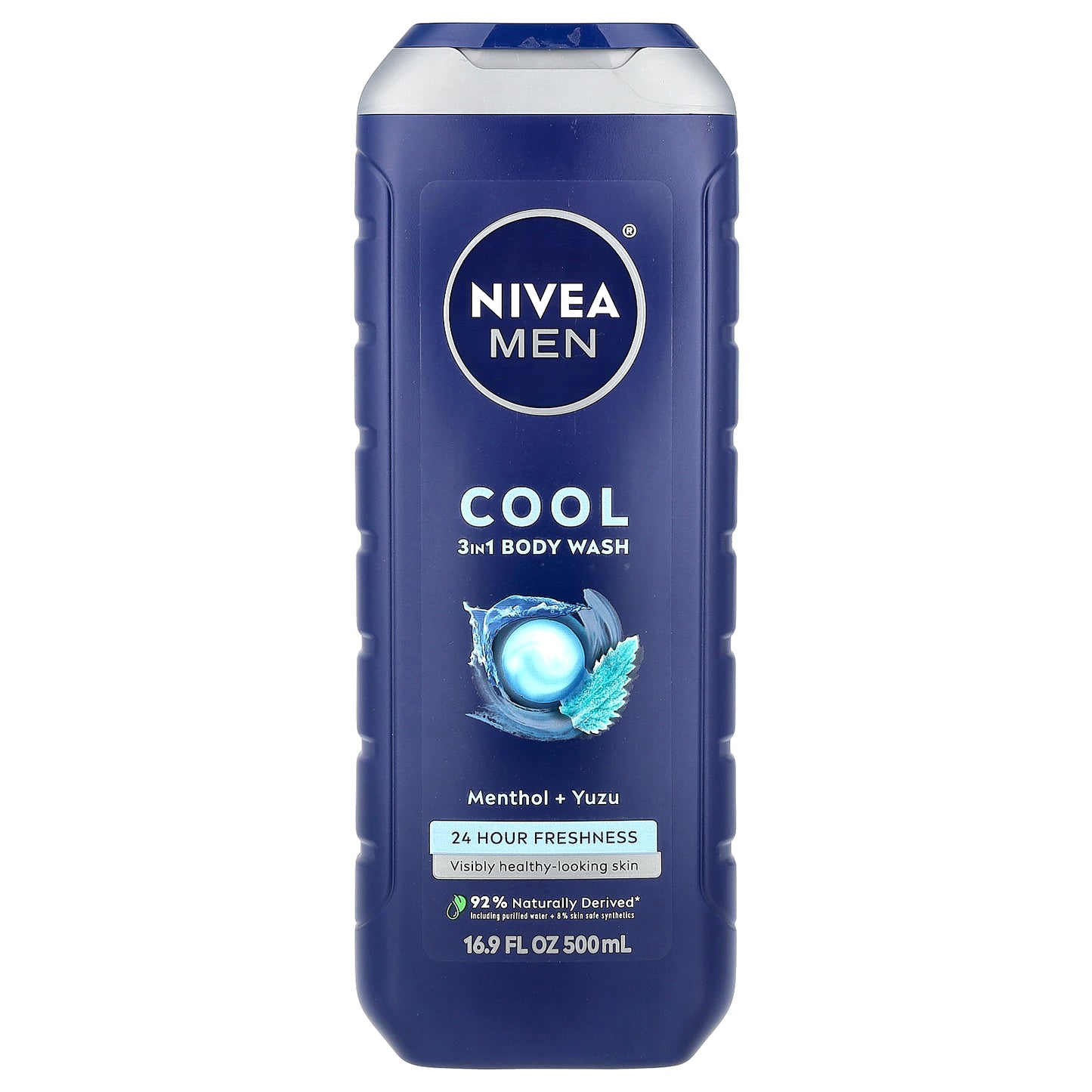 Nivea, Men, Cool 3 in 1 Body Wash, Menthol & Yuzu, 16.9 fl oz (500 ml)