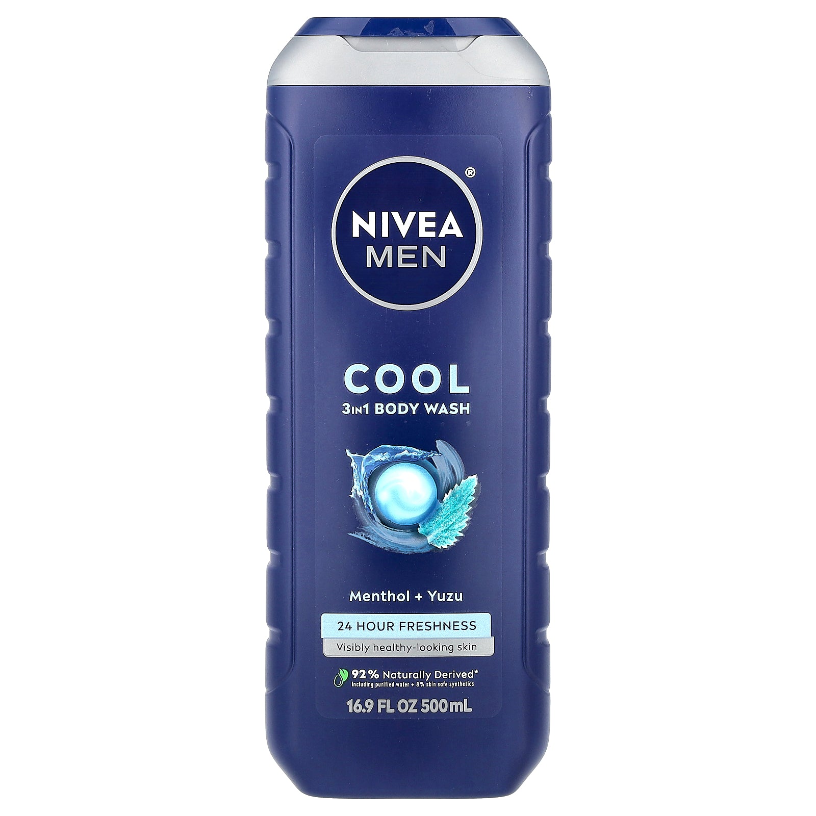 Nivea, Men, Cool 3 in 1 Body Wash, Menthol & Yuzu, 16.9 fl oz (500 ml)