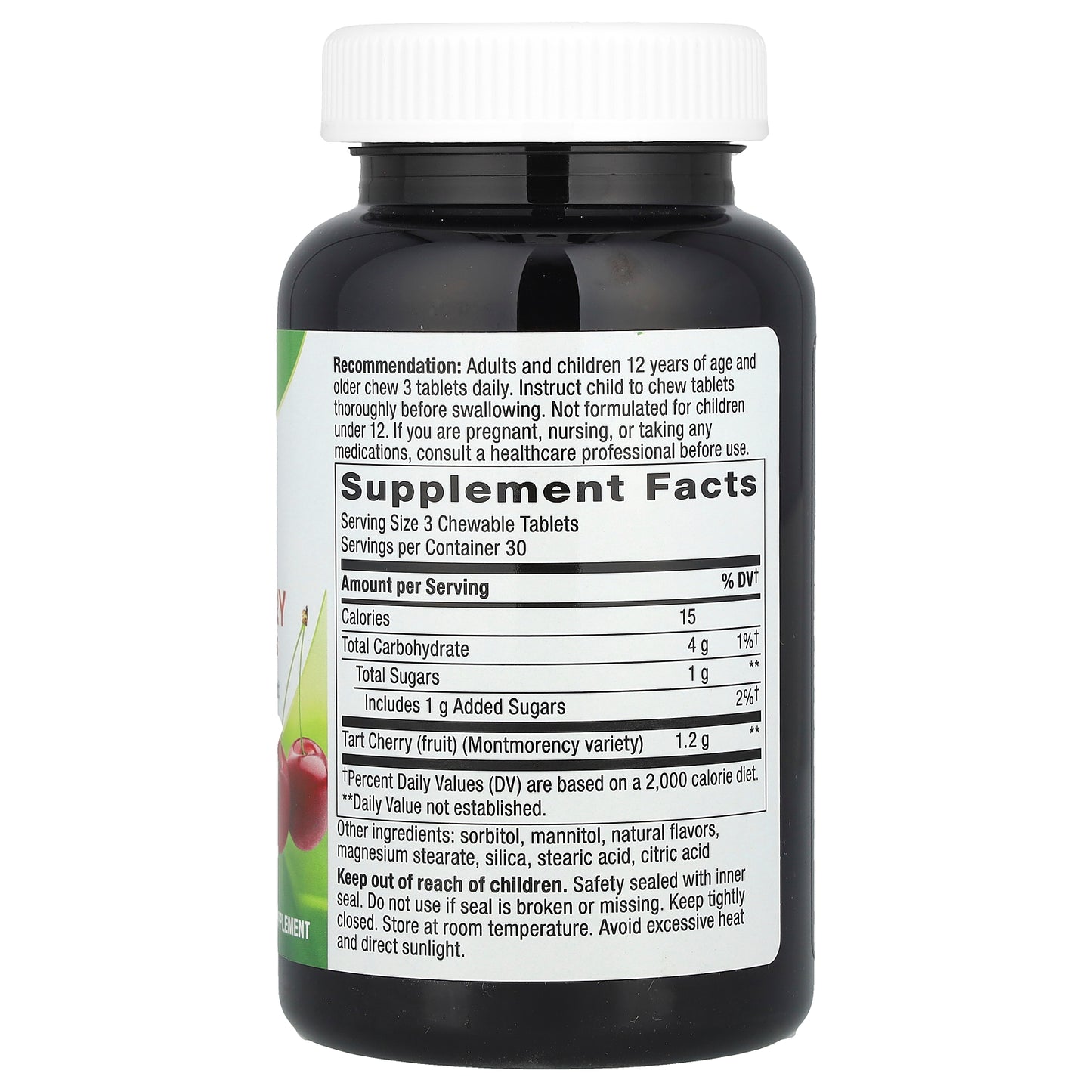 Nature's Way, Tart Cherry, Ultra Chewables, Cherry, 90 Chewable Tablets (400 mg per Tablet)