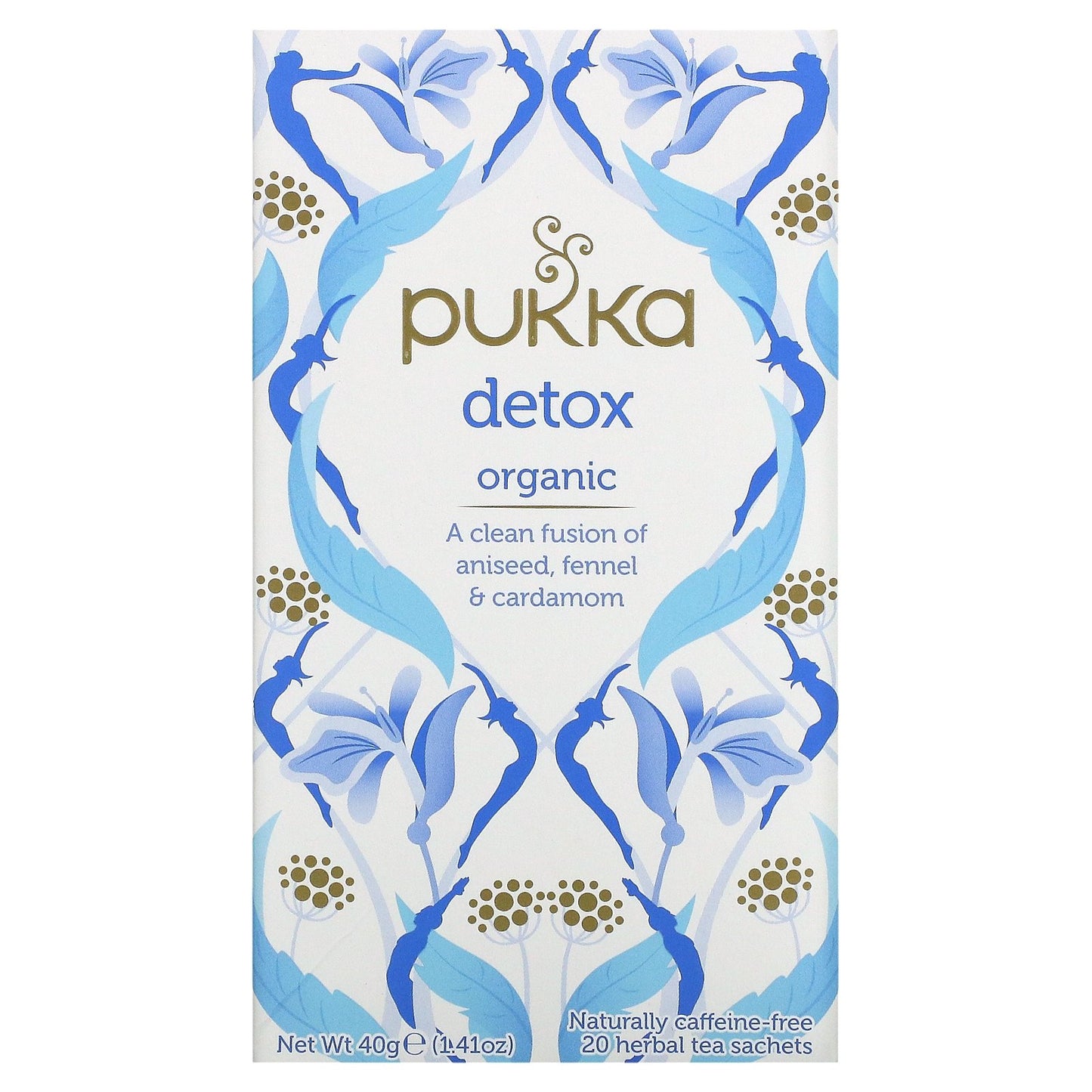 Pukka Herbs, Organic Herbal Tea, Detox, Caffeine Free, 20 Sachets, 1.41 oz (40 g)