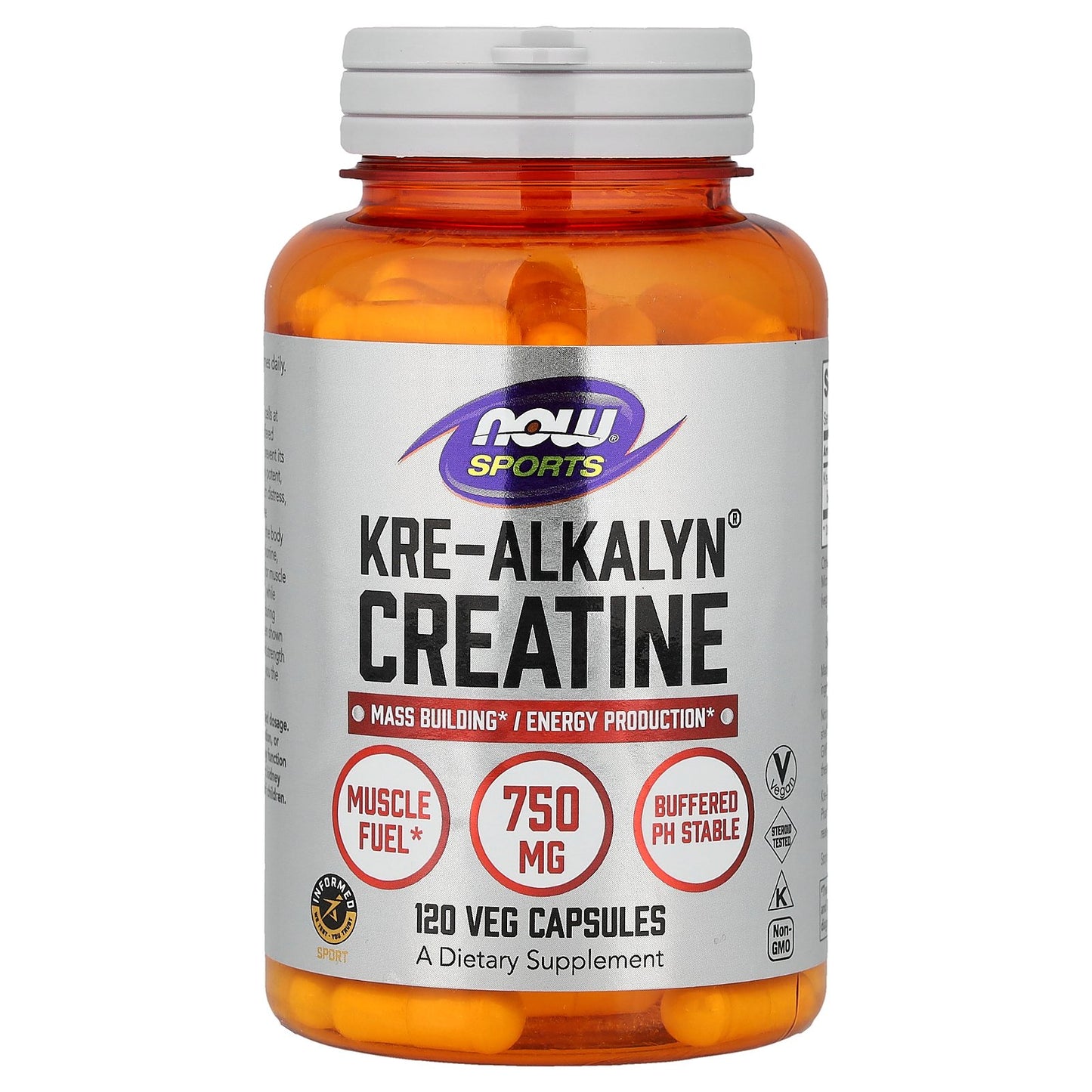 NOW Foods, Sports, Kre-Alkalyn® Creatine, 120 Veg Capsules (750 mg per Capsule)