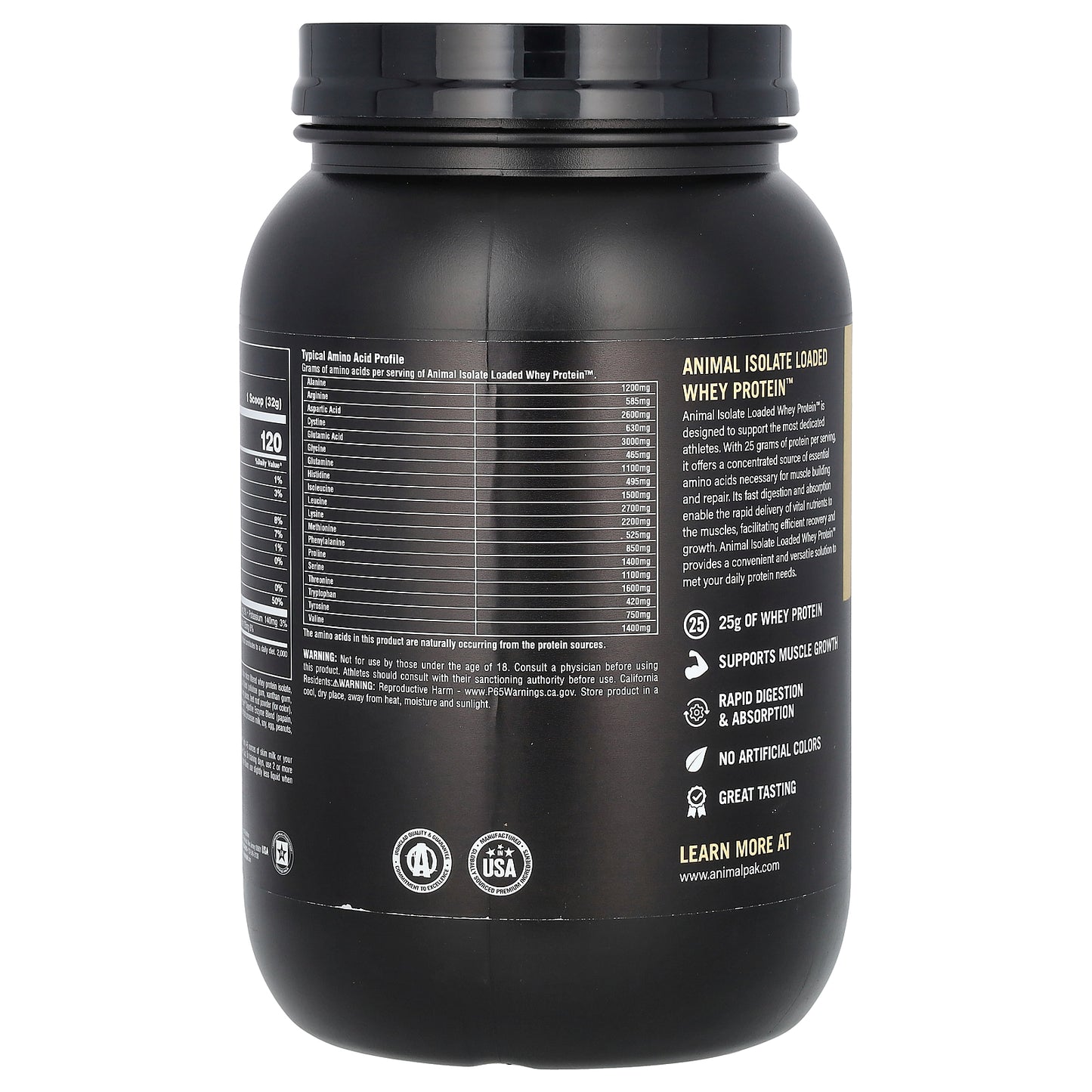 Animal, Isolate Loaded Whey Protein Powder, Strawberry, 2 lb (907 g)