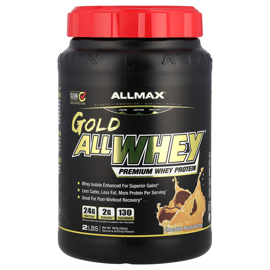 ALLMAX, GOLD ALLWHEY®, Premium Whey Protein, Chocolate Peanut Butter, 2 lbs (907 g)