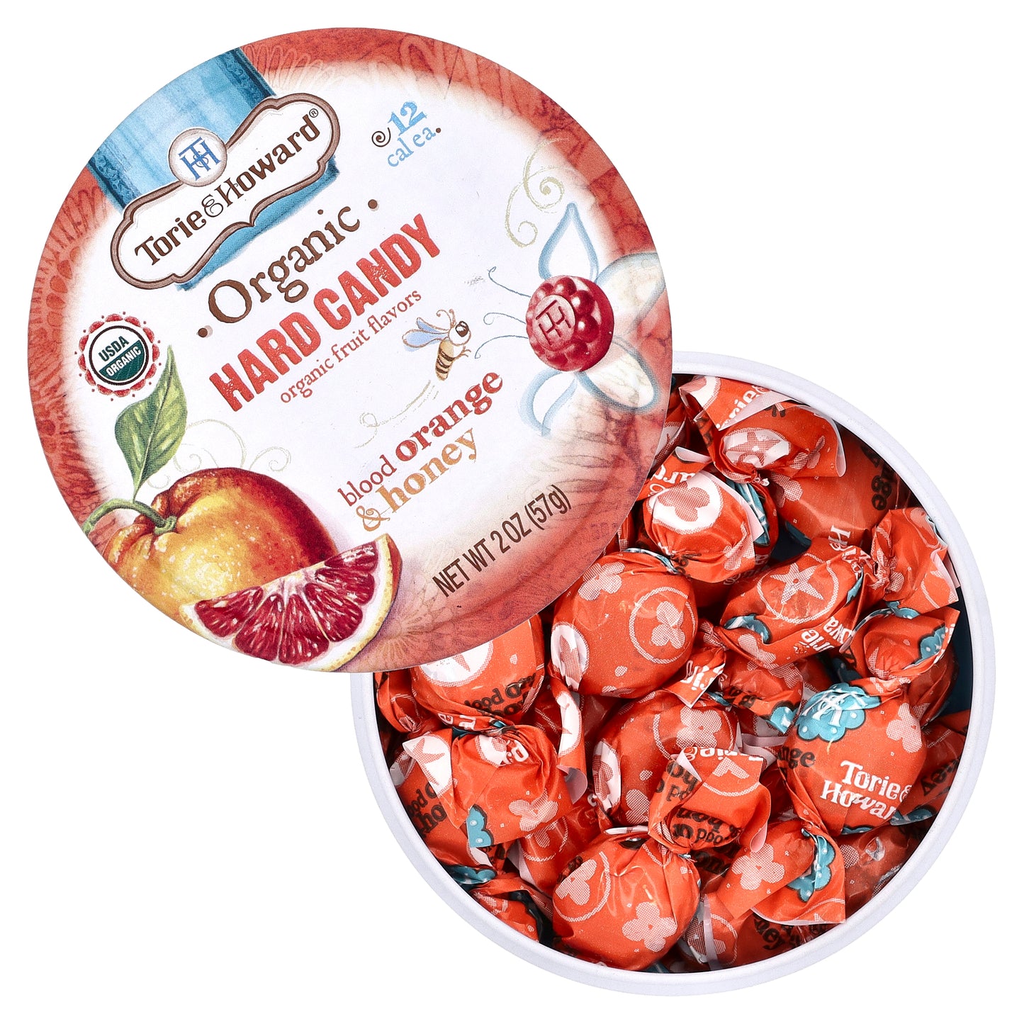 Torie & Howard, Organic Hard Candy, Blood Orange & Honey, 2 oz (57 g)