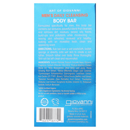 Art Of Giovanni, Men, Daily Cleansing Body Bar with Ginseng and Eucalyptus, 5 oz (141 g)