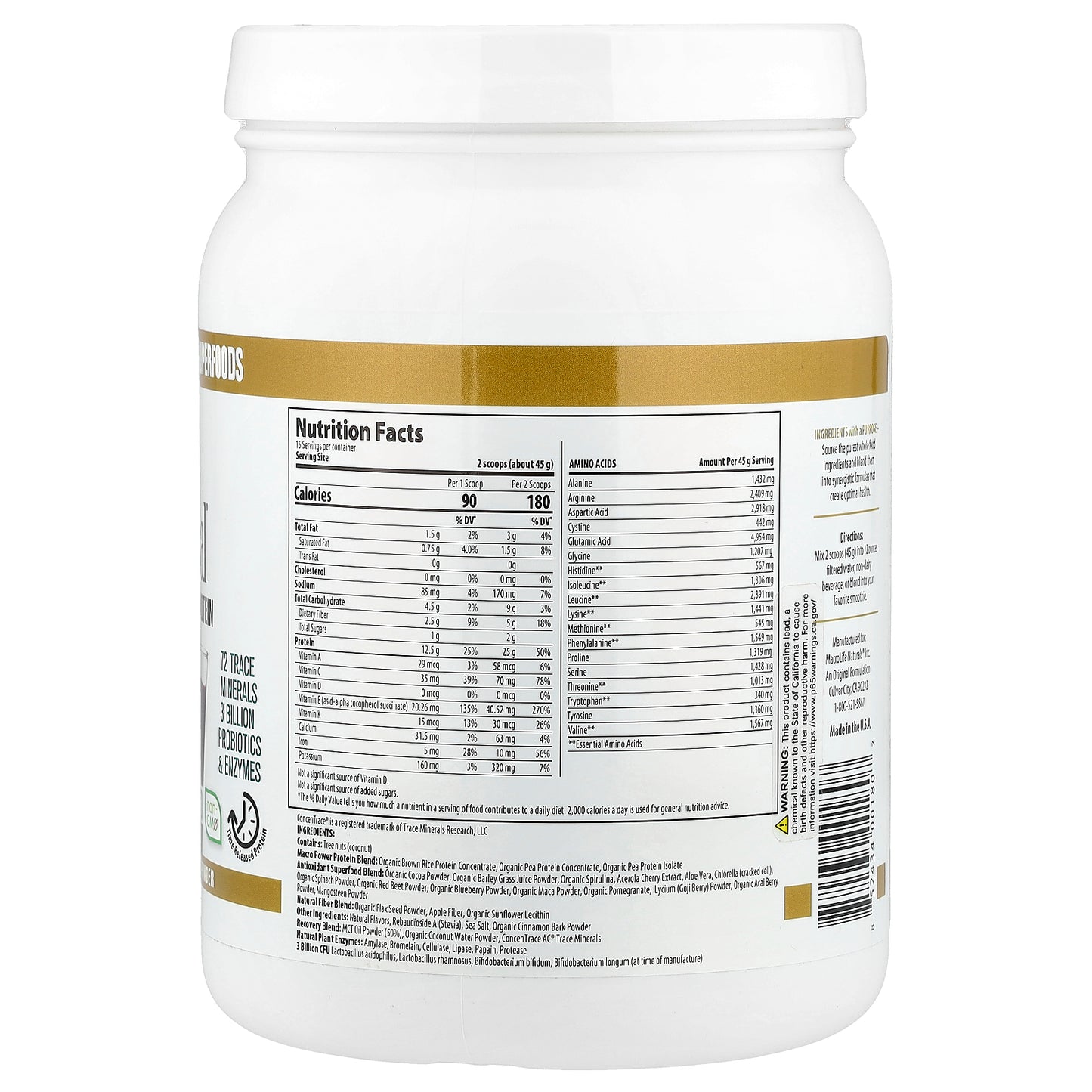 Macrolife Naturals, Macro Meal®, Ultimate Protein Powder, Chocolate, 23.8 oz (675 g)