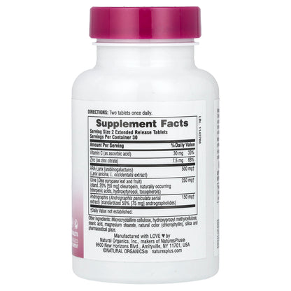 NaturesPlus, Herbal Actives, Extended Release Tri-Immune™, 60 Tablets