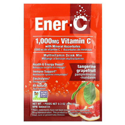 Ener-C, Vitamin C, Bubbly Multivitamin Drink Mix, Tangerine Grapefruit, 1,000 mg, 30 Packets