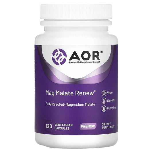 Advanced Orthomolecular Research AOR, Mag Malate Renew, 120 Vegetarian Capsules