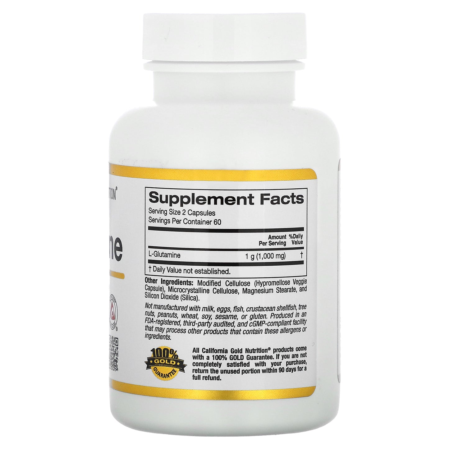 California Gold Nutrition, L-Glutamine, AjiPure, 120 Veggie Capsules (500 mg per Capsule)