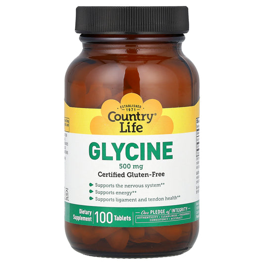 Country Life, Glycine, 500 mg, 100 Tablets