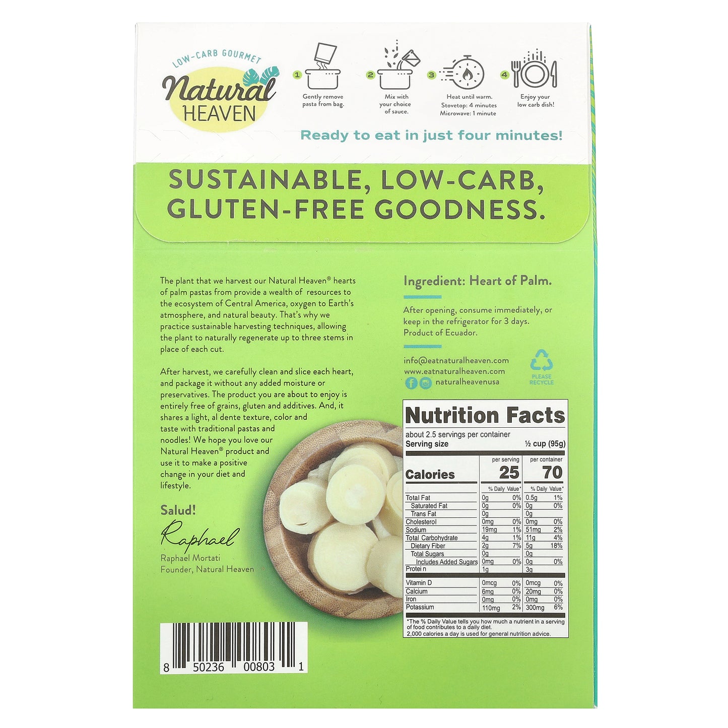 Natural Heaven, Hearts of Palm, Spaghetti, 9 oz (255 g)