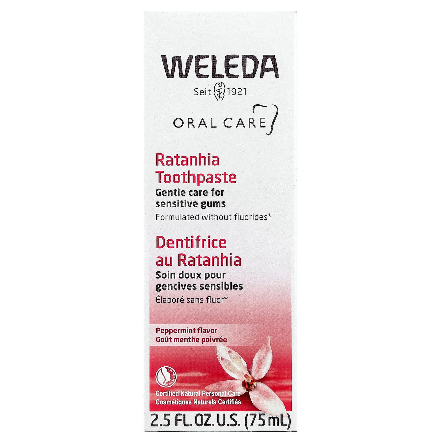 Weleda, Oral Care, Ratanhia Toothpaste, Peppermint, 2.5 fl oz (75 ml)