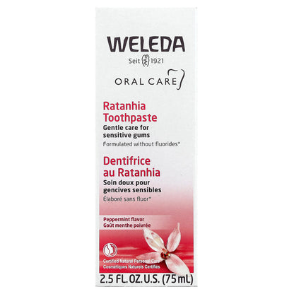 Weleda, Oral Care, Ratanhia Toothpaste, Peppermint, 2.5 fl oz (75 ml)