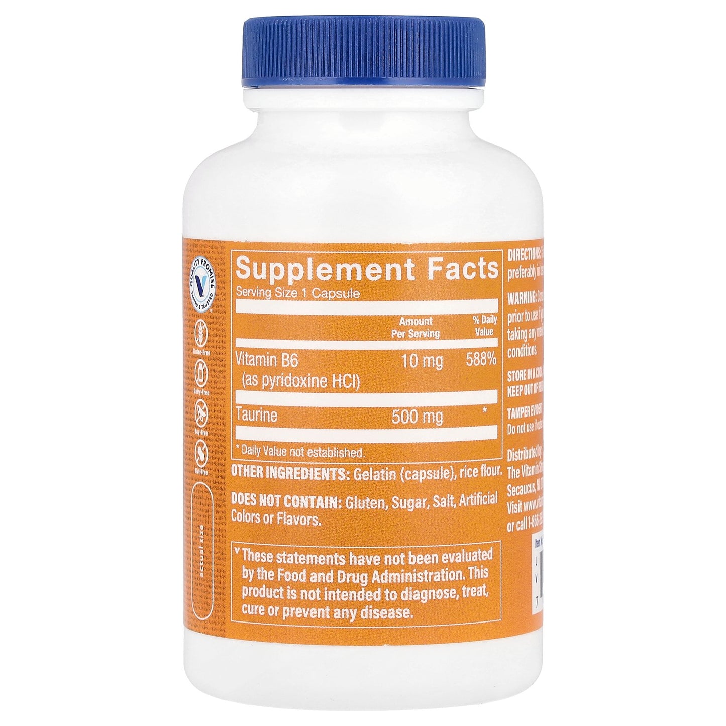 The Vitamin Shoppe, Taurine, 500 mg, 100 Capsules