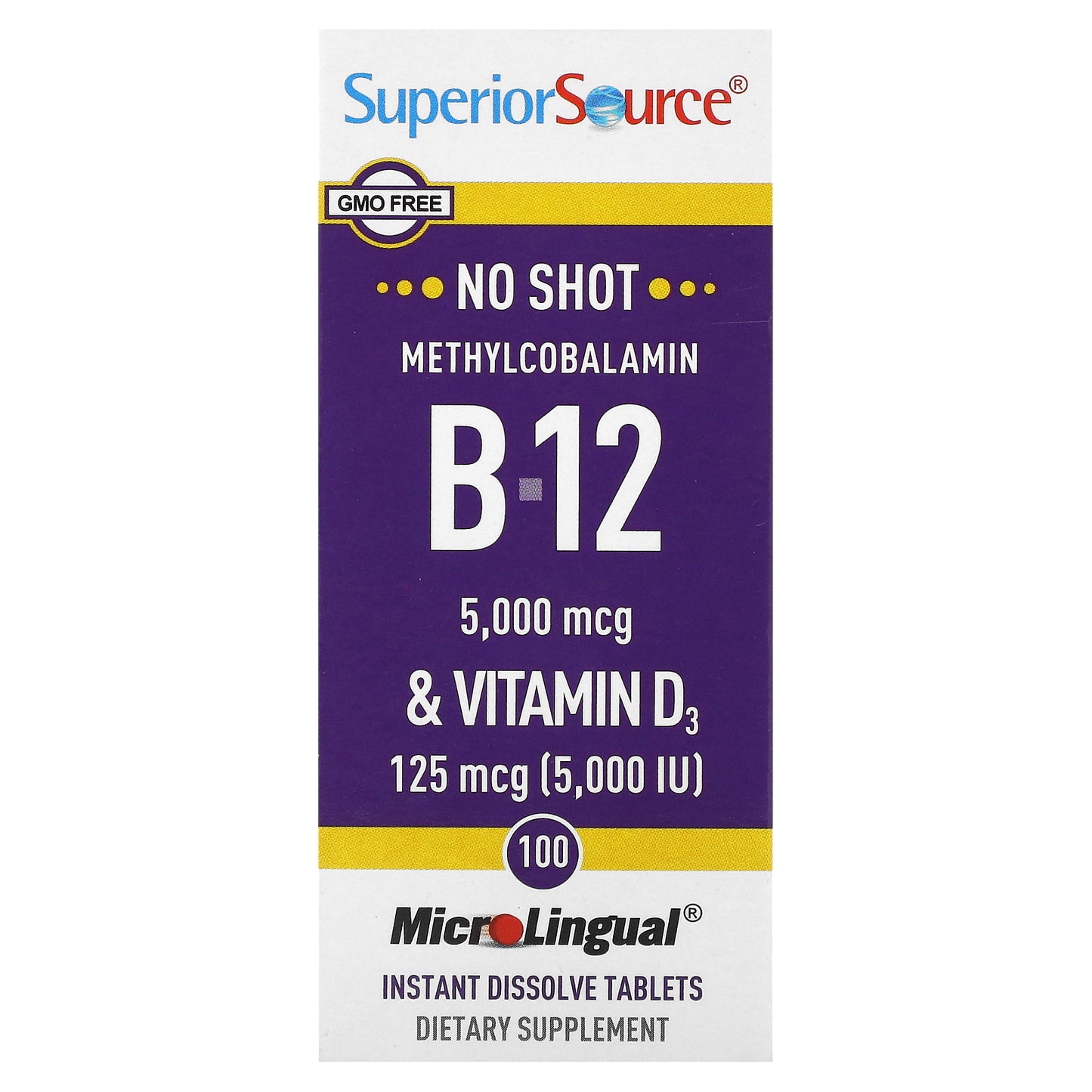 Superior Source, Methylcobalamin B-12 & Vitamin D3, 100 MicroLingual Instant Dissolve Tablets