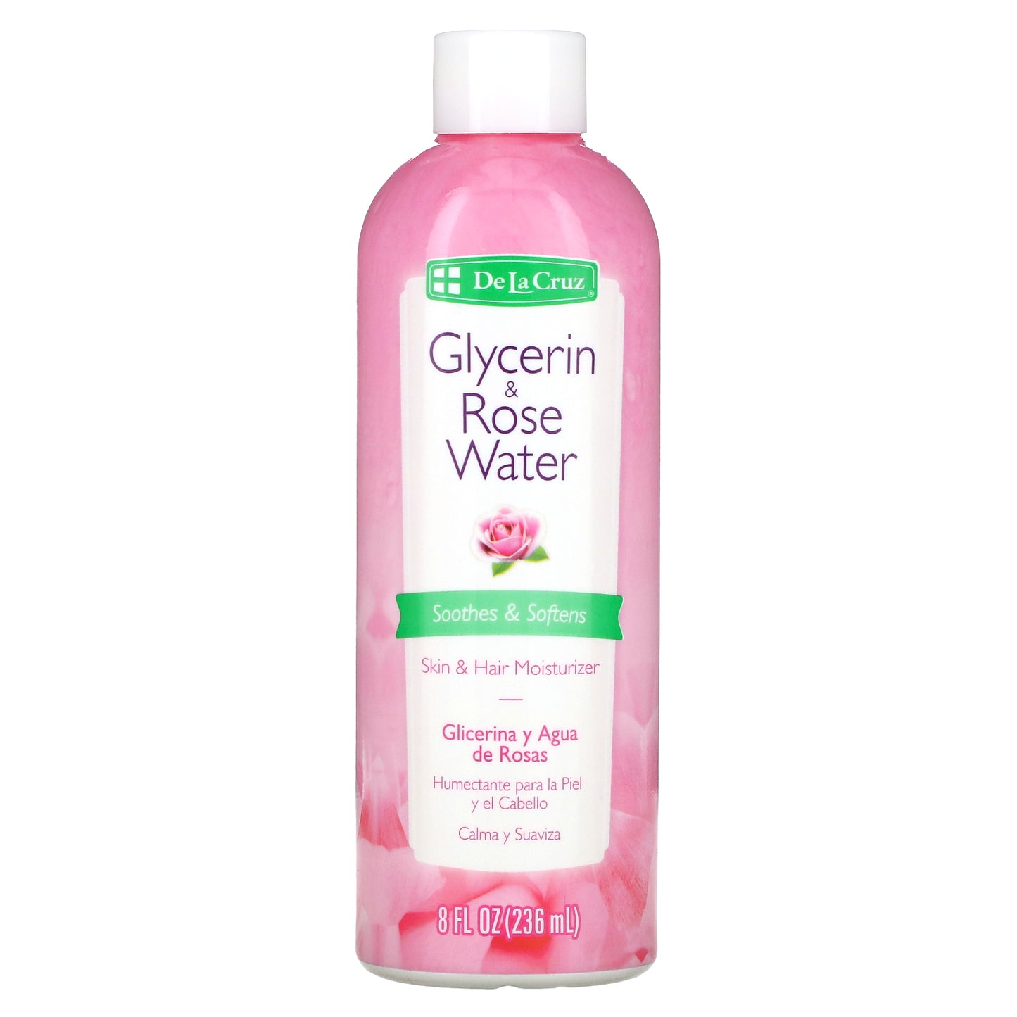 De La Cruz, Glycerin & Rose Water, Skin & Hair Moisturizer, 8 fl oz (236 ml)