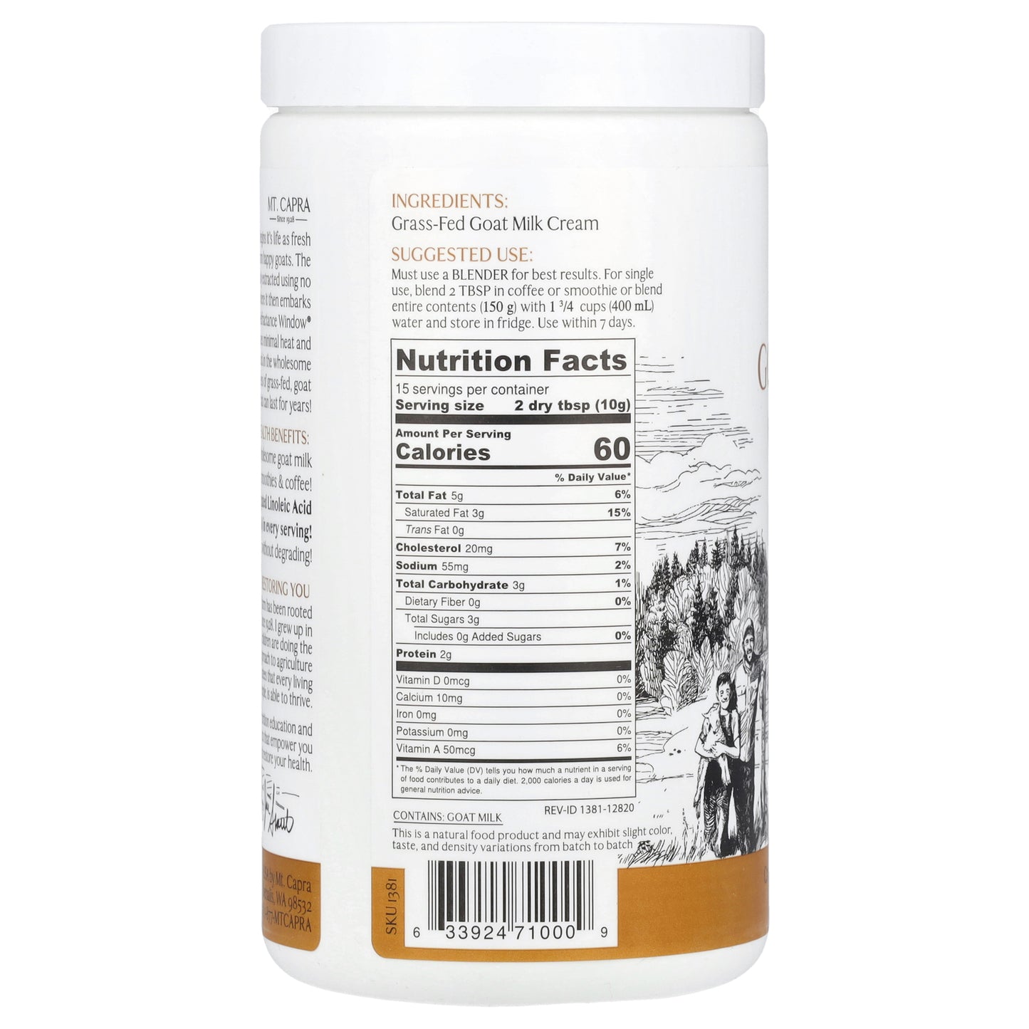 Mt. Capra, Goat Milk Cream Flakes, 5.29 oz (150 g)