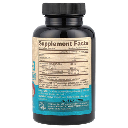 Deva, Vegan Omega-3 DHA-EPA, Delayed Release, 200 mg, 90 Vegan Caps