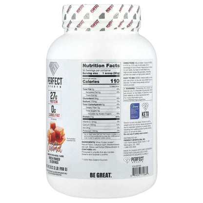 PERFECT Sports, Diesel®, New Zealand Whey Isolate, Salted Caramel, 2 lb (908 g)