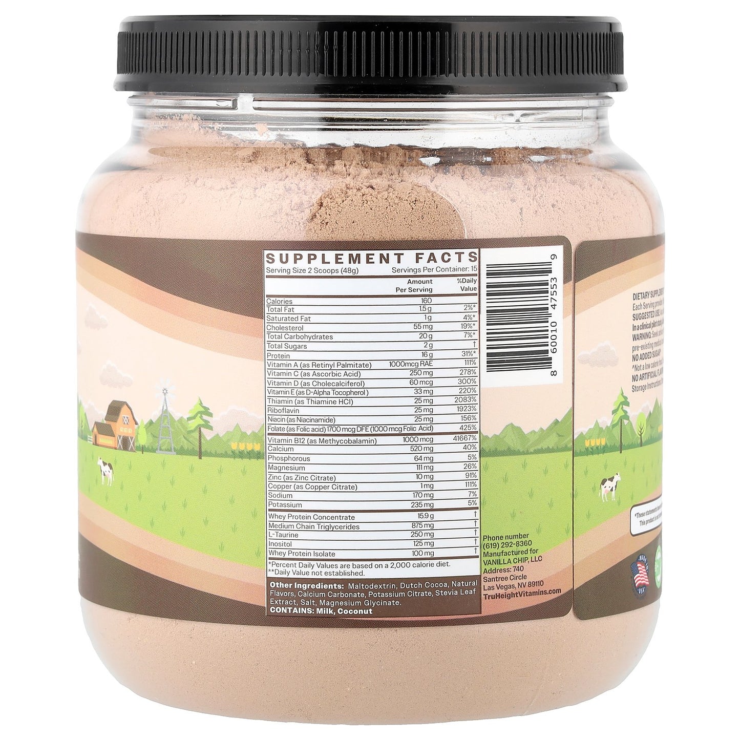 TruHeight, Growth Protein Shake, For Kids 5+, Chocolate, 25.4 oz (720 g)