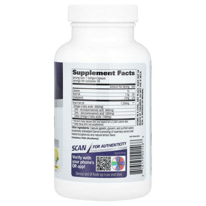 GAT, Sport, Omega-3, Natural Lemon, 90 Softgels