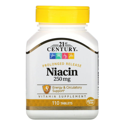 21st Century, Niacin, Prolonged Release, 250 mg, 110 Tablets