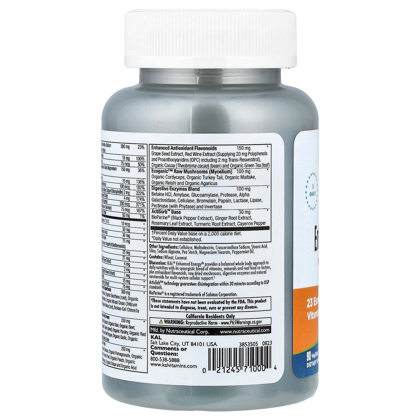 KAL, Enhanced Energy®, Whole Food Multivitamin, 90 VegTabs