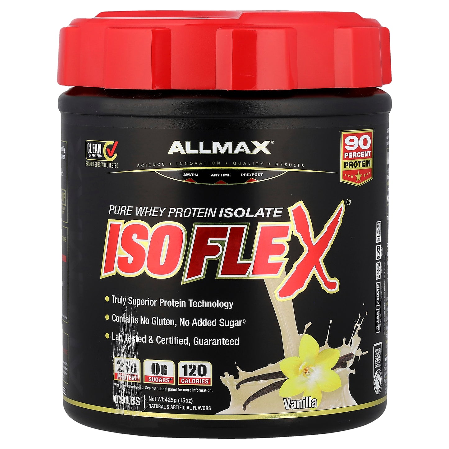 ALLMAX, ISOFLEX®, Pure Whey Protein Isolate, Vanilla, 0.9 lbs (425 g)