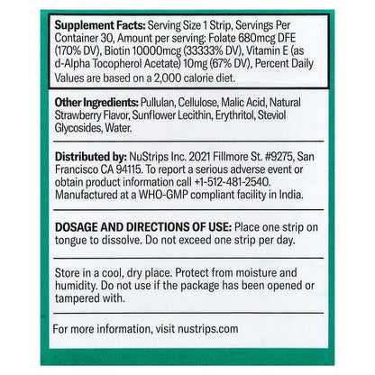NuStrips, Beauty In A Strip™, Sweet Strawberry, 30 Strips