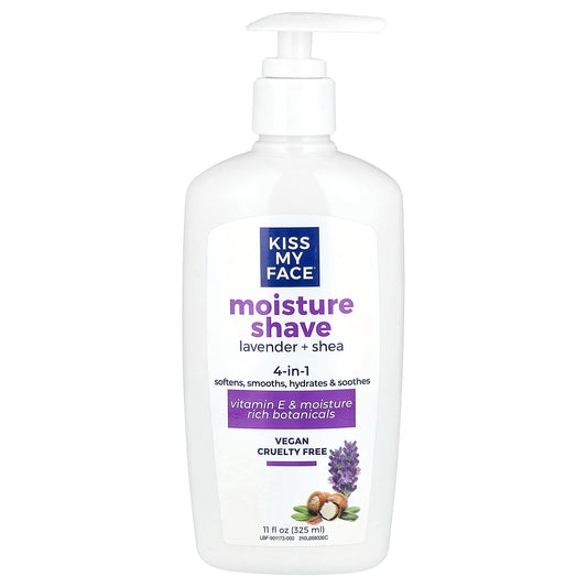 Kiss My Face, 4 in 1 Moisture Shave, Lavender + Shea, 11 fl oz (325 ml)