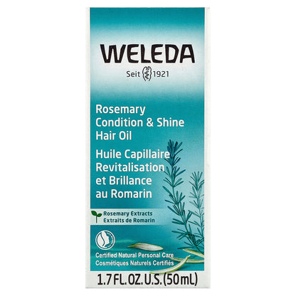 Weleda, Condition & Shine Hair Oil, Rosemary Extracts, 1.7 fl oz (50 ml)
