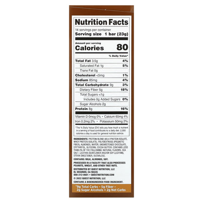 Quest Nutrition, Protein Bar, Minis, Chocolate Chip Cookie Dough, 14 Bars, 0.81 oz (23 g) Each