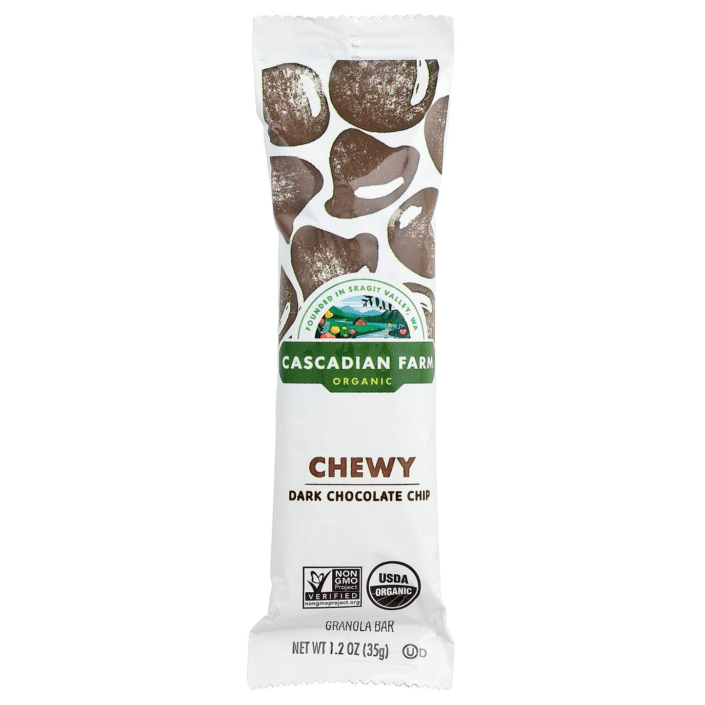 Cascadian Farm, Organic Chewy Granola Bars, Dark Chocolate Chip, 6 Bars, 1.2 oz (35 g) Each