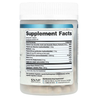 Snap Supplements, Iron Builder, 60 Capsules