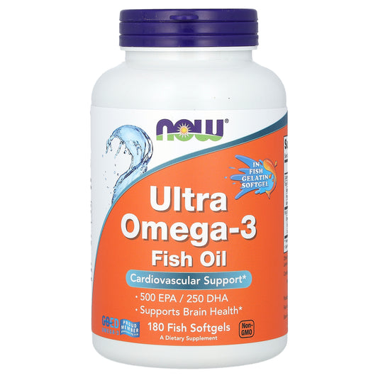 NOW Foods, Ultra Omega-3 Fish Oil, 180 Fish Softgels