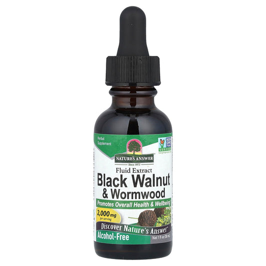 Nature's Answer, Black Walnut & Wormwood, Fluid Extract, Alcohol-Free, 1 fl oz (30 ml)