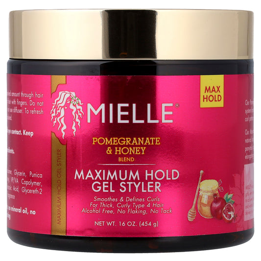 Mielle, Gel Styler, Maximum Hold, Pomegranate & Honey Blend, 16 oz (454 g)
