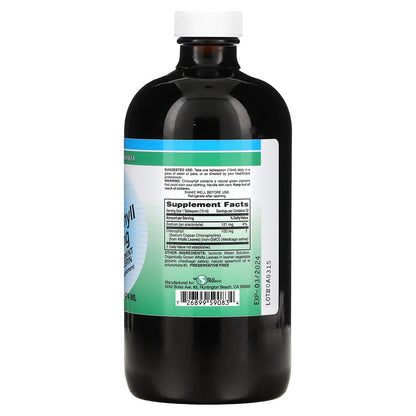 World Organic, Liquid Chlorophyll with Spearmint and Glycerin, 100 mg, 16 fl oz (474 ml)