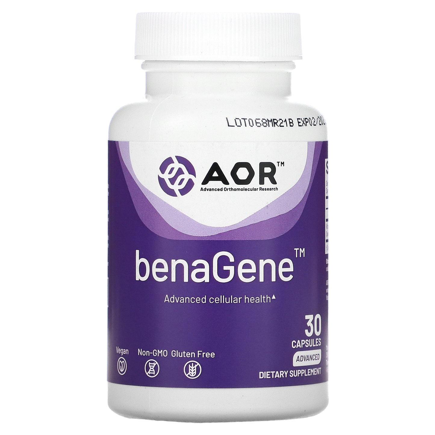 Advanced Orthomolecular Research AOR, BenaGene, 30 Capsules