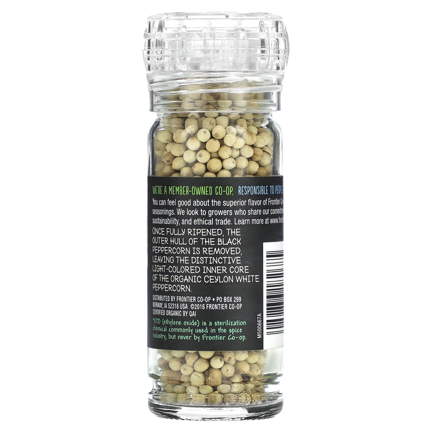 Frontier Co-op, Organic Ceylon White Peppercorns, 2.08 oz (59 g)