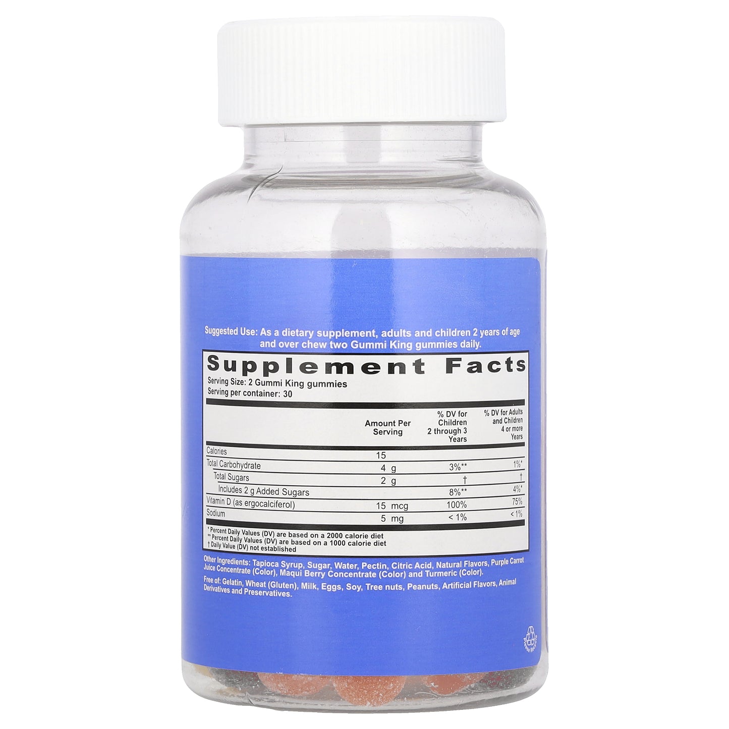 GummiKing, Vitamin D for Kids, 60 Gummies (7.5 mcg per Gummy)